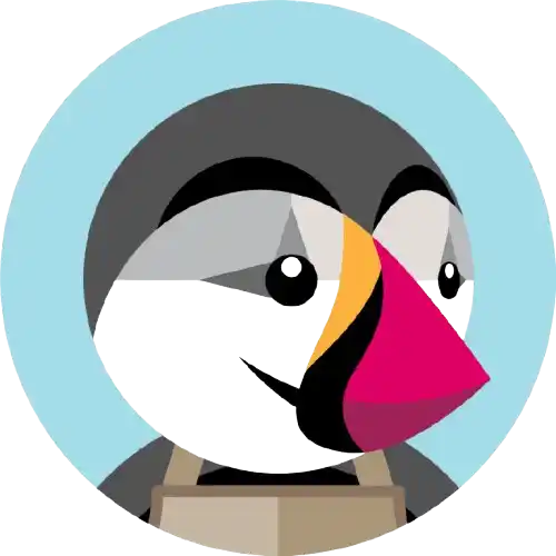 Ilustración de frailecillo dentro de marco circular