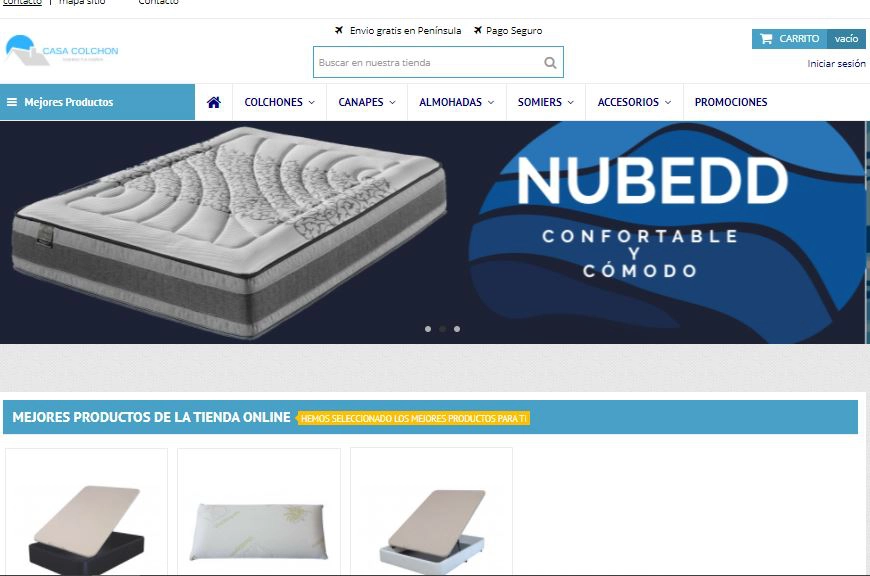 Tienda online de colchones con modelo NUBEDD