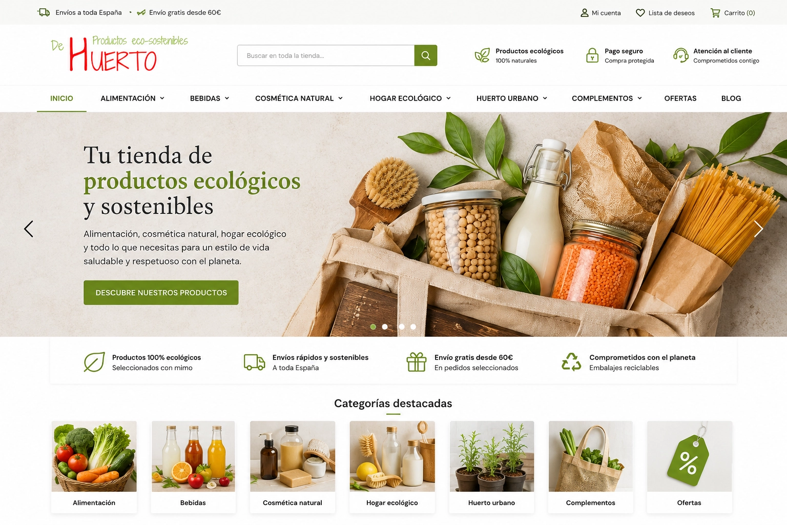 Tienda online de productos ecológicos y sostenibles
