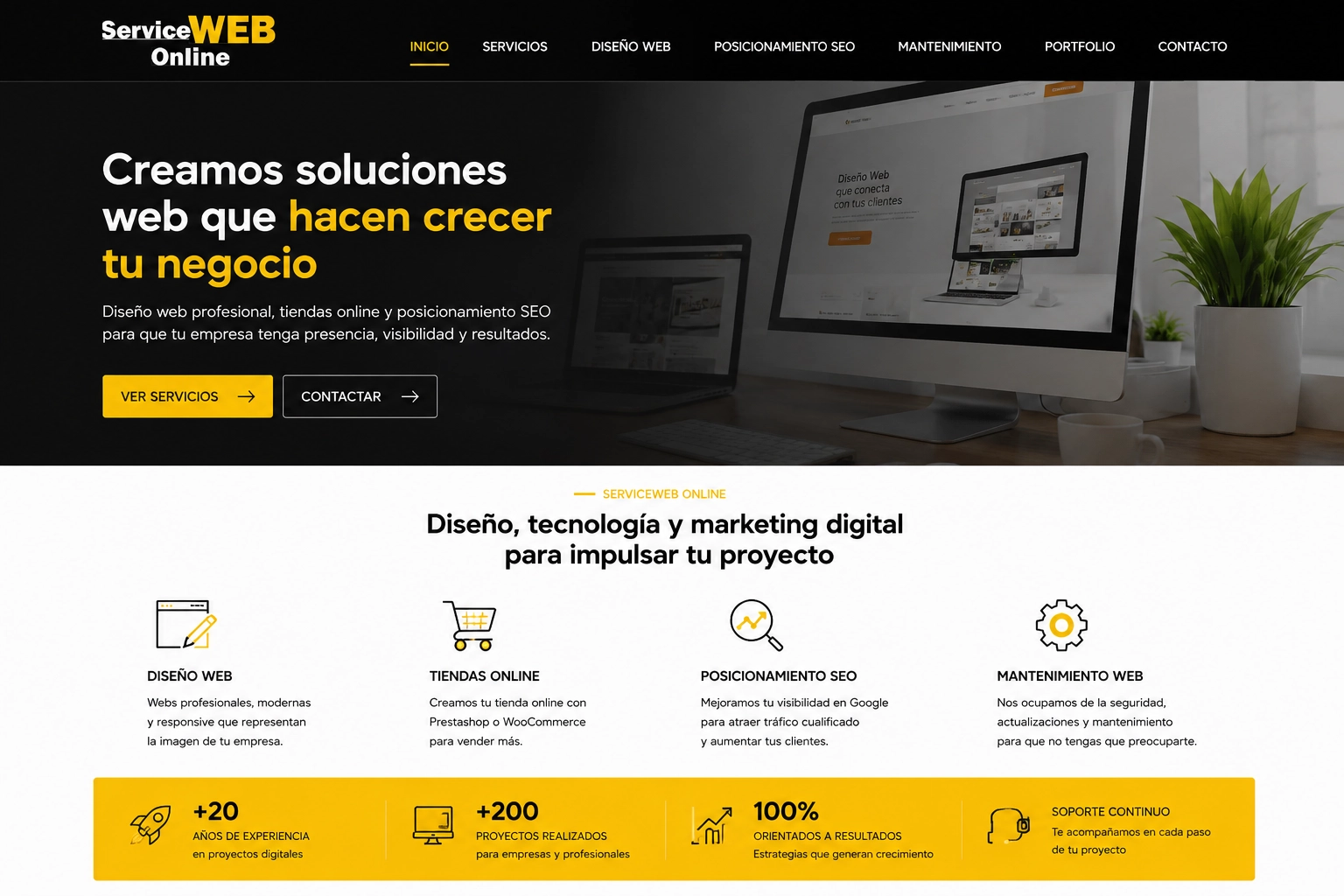 servicewebonline Página web de servicios de diseño y SEO