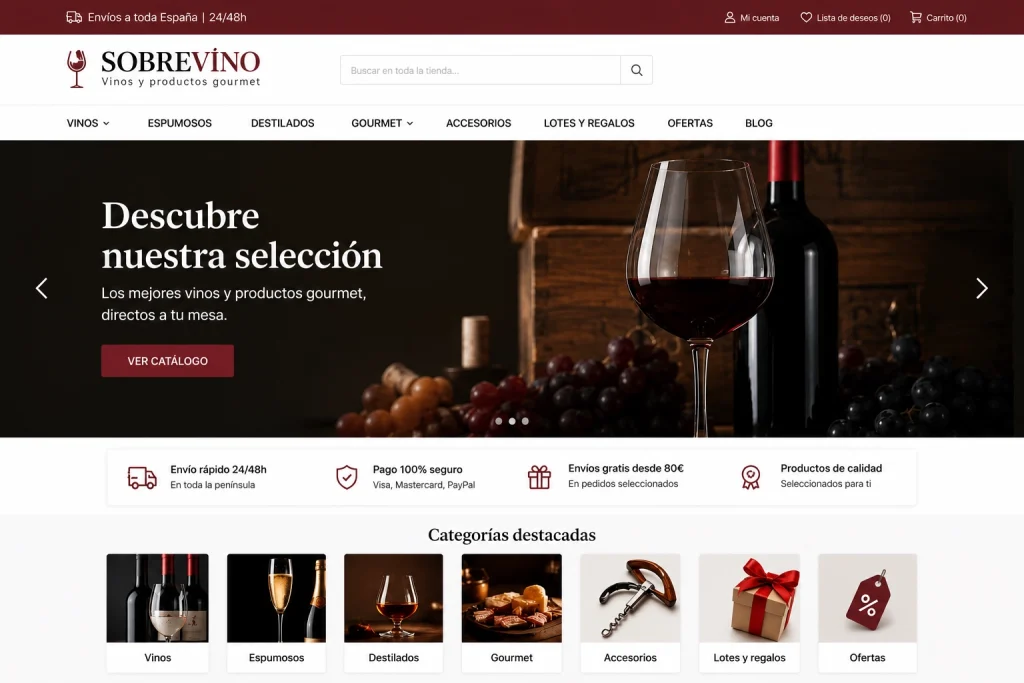 Tienda online de vinos y productos gourmet