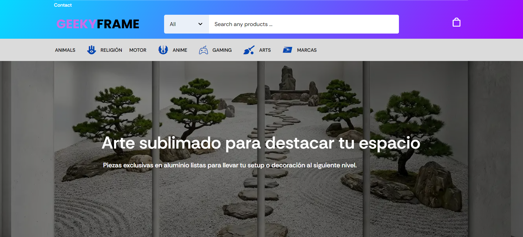 Jardín zen japonés con camino de piedras