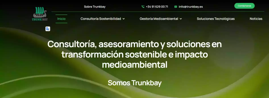 Web corporativa de consultoría en sostenibilidad Trunkbay