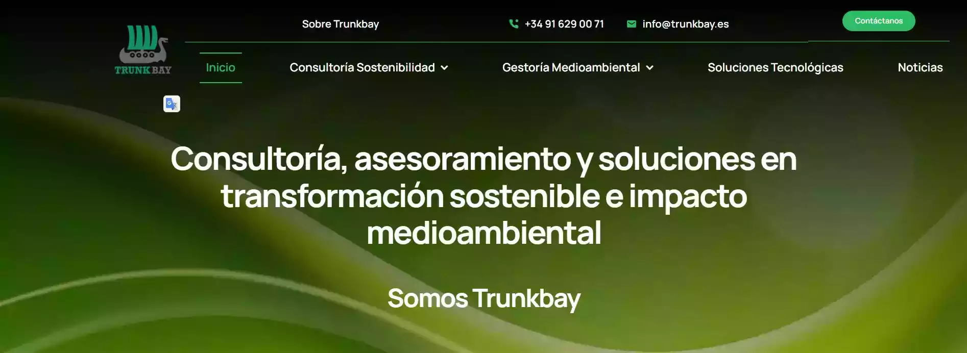 Web corporativa de consultoría en sostenibilidad Trunkbay